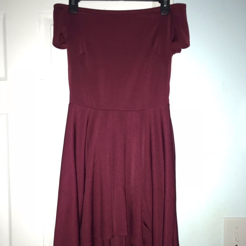 Maroon high low dress